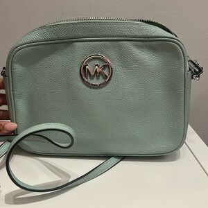 Baby blue MK side body purse